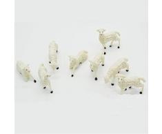 Set 48 Pezzi Pecorelle in Miniatura per Presepe 2 x h. 2 cm in Resina Animali Pecore Assortite Presepio Decorazioni Natalizie Paesaggio Scenario di Natale
