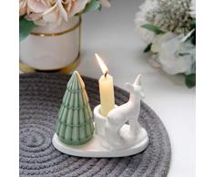 FARUTA 1 candelabro natalizio da tavolo in ceramica per albero di Natale, elegante cervo decorazione da tavolo ornamenti artigianali (colore: come da mostrato)