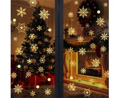 WELLXUNK Finestra Sticker,Adesivo Fiocco di Neve Natale,Natale Decorazione PVC Vetrofanie,Fiocco di Neve Decorazioni Natalizie,Natale Vetrofanie Rimovibile Adesivi