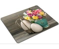 Luxlady Mousepads tulipano fiori con uova di Pasqua vintage decorazione stile retrò tonica immagine 28440187 Customized Art desktop laptop Gaming Mouse pad