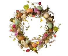 Ghirlanda stagionale delluovo di Pasqua, decorazione della porta da 13,78 pollici Ghirlande pasquali primaveriliDecorazioni per interni ed esterni incrociati, decorazione da parete, festa con fiori d