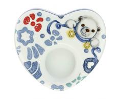 THUN ® - Porta Candela in Porcellana a Forma di Cuore Un Pensiero Felice