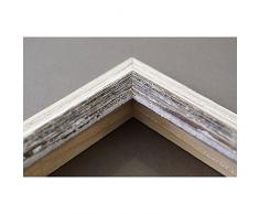 Artecentro Cornice per Quadri Tele - Shabby Chic Bianco-Colore in Legno Varie Misure Offerta (Bianco/Marrone, 30x40)