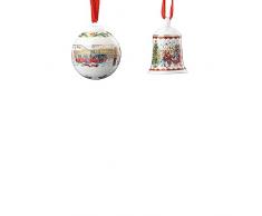 Hutschenreuther Set mini campana e mini sfera di Natale 2023 lunghezza multicolore