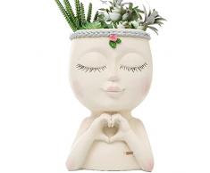 10 PCS Vaso fioriera Ragazza,Fioriere per Piante da Interno - Vaso per fioriere con Testa Vaso per fioriere per Ragazze Vaso per Piante da Interno, Vaso per Piante con Scultura in Resina, Vasi