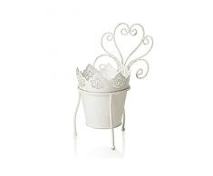 MONTEMAGGI Portavaso a Forma di Poltrona in Ferro Bianco 14X13X30 cm Variante Unica