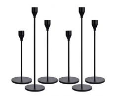 Amzeeniu Candelabro Set di 3 Nero Portacandele di Diverse Dimensioni 23/28/33 cm per Candele Coniche da 2.2cm Foro Candela,Tavolo Ornamento Decorazioni per Matrimoni,Natale candelabri vintage