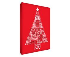 Little Helper TT128-09G quadro da parete Feel Good Art stampa su tela lingua tedesca in caratteri moderni Natale, 12 x 20,32 cm, Rosso