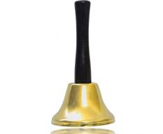 Campana di Babbo Natale Dorata, Campana da Tavolo a Mano in Metallo per Reception, Accessorio per il Costume di Babbo Natale - Oro