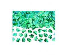 Generique - Coriandoli da tavola Foglie Tropicali Verde Metallizzato