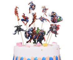 7 Pezzi Cake Toppers,ZHUYUN-Torta Spiderman Decorazioni Supereroe per la Decorazione di Torte Cartoni Animati Decorazioni,per Bambini Festa di Compleanno,Baby Shower e Matrimonio