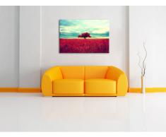 Retro Paesaggio, Rosso Prato, tela, stampa d'arte, tele , disegni , manifesti, Leinwand Format:80x60 cm