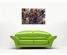 Pop Art Stampa su tela stampe Foto DC Comics Justice League gruppo artisti pittura foto supereroi Room Decoration Superhero poster Stampa Immagine, puntine Tela Legno, 9- A0 - 40" X 30" (101CM X 76CM)