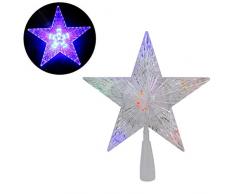 TAIPPAN Puntale per Albero di Natale a Forma di Stella con luci LED Che cambiano Colore Automatico, Impermeabile, Decorazione per la casa