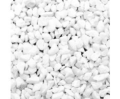BELLE VOUS Sassolini Bianchi Decorativi per Vasi (Sacchetto da 3,6 kg) - Ghiaia Bianca Assortita da 1,2 cm - Pietre Decorative per Vasi di Piante, Paesaggistica, Acquari, Casa e Giardino.