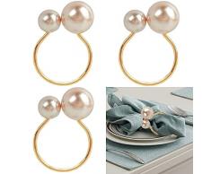Anelli Portatovaglioli,3 pz Anelli portatovaglioli metallo Portatovaglioli per hotel ristoranti,per Festa Matrimonio Cena Anniversaria Tavolo Decor (Champagne)