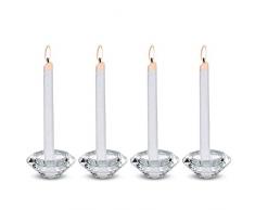 Nuptio Portacandele in Cristallo 4 Pezzi Portacandela Porta Candele in Vetro per Candele Tealight Candelabri Romantici Centrotavola Decorazioni per Banchetti di Natale Regali di Anniversario