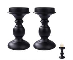 TCJJ 3 Pezzi Nero Candelabro Moderno,Portacandele In Ferro Battuto Per Tavoli,Candelabri Decorativi Per Cena A Lume Di Candela//Sala Da Pranzo//Natalizio//Matrimonio//Compleanno Candeliere Shabby Chic