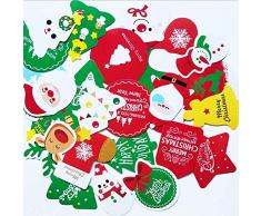 135pz Etichette per Regalo Natale Tag Natalizi in Carta Kraft con Cordicella in Cotone Merry Chirtsmas Etichette Decorazione per Regalo Scatole Scatoline Segnaposto Bomboniere Natale Festa