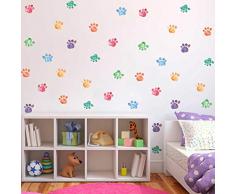 STOBOK 42 Pz Wall Sticker Acquerello Cane Impronta Adesivo Finestra Decalcomanie Vetrine per Soggiorno Camera da Letto