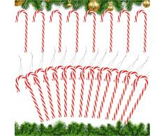 Gudotra 24pz Bastoncini di Zucchero Natalizi Rossi Addobbi Albero di Natale Decorazioni Natalizi Decorazioni Albero Natale