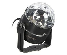 Luci Discoteca LED, SOLMORE Mini Luci da Palco Attivazione Vocale palla Lampada Magica LED RGB Effetto Fase Luci di Colore Cristallo Lampada da Discoteca Rotante Sfera Luci Psichedeliche per Festa Compleanno KTV Discoteca bar DJ Magic Ball Cristallo