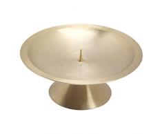 NKlaus candeliere a disco Ø13,5cm ottone oro candeliere da altare opaco con picco 10722