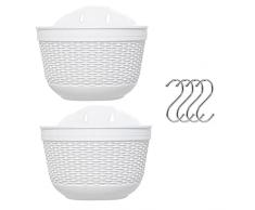 2 Pezzi Casa Fioriere Sospese, Giardino Sospese Vaso, Muro Fioriere Fissate, Con Drenaggio Ganci, Per Il Regalo Di Nozze Della Decorazione Della Parete Della Cucina Del Balcone Del Portico Giardino