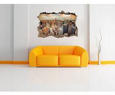 bella vista di New York muro passo avanti nel look 3D, parete o in formato adesivo porta: 92x62cm, autoadesivi della parete, autoadesivo della parete, decorazione della parete