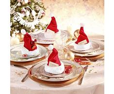 Funnythings, Set di 4 cappelli di Babbo Natale, segnaposto, decorazione per la tavola