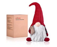 EKARSEN Gnomo di peluche per decorazioni natalizie, Altezza 50cm, Originale, Tomte nano scandinavo fatto a mano, Regalo per bambini e Natale (Rosso)