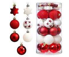 Palline di Natale, Venkaite 35 pezzi 6cm/ 2,36in Palle di Natale Bagattelle per Alberi di Natale Plastica Addobbi Natalizi per Feste di Matrimoni e Natale Palline Decorative