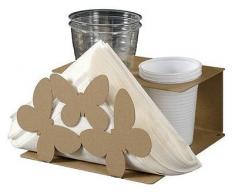 ARTI E MESTIERI PORTA SET TAVOLA PORTA BICCHIERI TOVAGLIOLI BEIGE FARFALLE