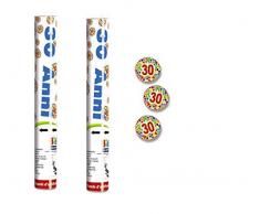 2x Cannone Tubo Sparacoriandoli 30 Anni, compleanno, anniversario, feste o party