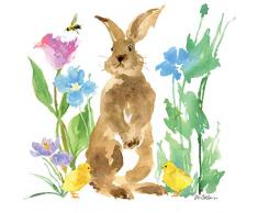 Tovaglioli (2 Set / 40 pezzi) 3 strati 33 x 33 cm Primavera Pasqua Coniglietto Coniglio Felix