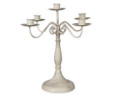 Tavolo da Pranzo in Ferro Battuto Antico Candelabro Portacandele 5 Teste Tealight Candelabro Regalo Arredamento per La Casa - Bianca