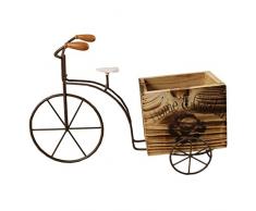 Vaso da Fiori per Bicicletta da Giardinaggio - Fioriera in Legno Antico fioriera - Contenitori mobili per Fiori con Ruote in Ferro per la casa, Il Cortile, la Decorazione del Giardino Adawd