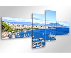 Degona Quadro Moderno NAPOLI - cm 160x70 Stampa su Tela Canvas Arredamento Arte XXL Arredo per Soggiorno Salotto Camera da letto Cucina Ufficio Bar Ristorante