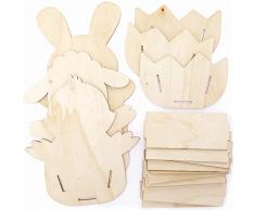 Baker Ross Cestino in Legno di Pasqua - Confezione da 3, Lavoretti di Pasqua in Legno per Bambini (FC660)