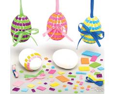 Kit Mosaico Uova di Pasqua Baker Ross (Confezione da 4)- Articoli Creativi di Arte e Artigianato Pasquale per i Bambini da Realizzare e Decorare