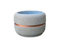 ARTISTICA GRANILLO FIORIERA IN CEMENTO,VASO, INERTI A VISTA H 45 DIAM.60 CM.