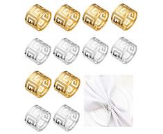 Portatovaglioli Anello 12 Pezzi Anelli di Tovagliolo in Metallo Anelli Portatovaglioli Oro e Argento Colore Porta Tovaglioli da Tavola Anelli per Matrimonio Compleanno Festa Decorazione della Tavola