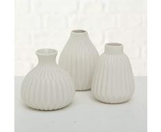 Set di 3 vasi “Esko” in porcellana bianca
