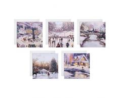 Hallmark Biglietti di Natale di beneficenza – Confezione da 30 in 5 disegni Thomas Kinkade