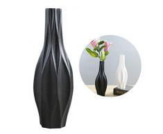 Vaso in ceramica nero moderno geometrico in porcellana con boccioli rustici vaso decorativo da pavimento fioriera da matrimonio secchio per fiori casa ufficio libreria (colore: nero, taglia 1)