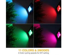 Onforu 4 Pezzi 12W RGB Faretto LED Colori, Proiettore LED Colorato con Telecomando, IP66 Impermeabile Esterno e Interno Faro LED RGB con Timer, Faro rgb per Feste Giardino Cortile Attività
