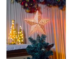 KPCB Albero di Natale Stella, Albero di Natale Pizzo Stella Albero di Natale Pizzo LED Multicolore per Decorazioni Natalizie