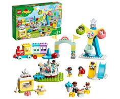 LEGO DUPLO Town Parco dei Divertimenti, Idee Regalo di Natale per Bambini di 2+ Anni, Parco Giochi con 7 Minifigure, 10956