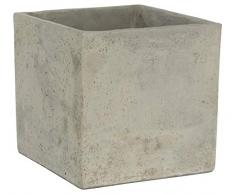 GARDENGOODZ Vaso Quadrato di Cemento Naturale, 20,3 cm, in Fibra di Vetro Rinforzata