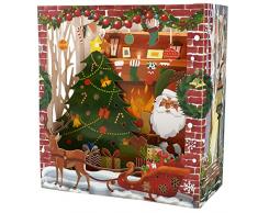 Negsaiy Biglietto di auguri di compleanno, biglietto di auguri 3D pop-up di buon Carta, fatto a mano, con busta, biglietti regalo per famiglia amico (Scatola di Babbo Natale)
